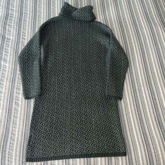 Madewell Oversized Turtleneck Sweater Dress Geo Print Heather Fatigue Small - Picture 10 of 11